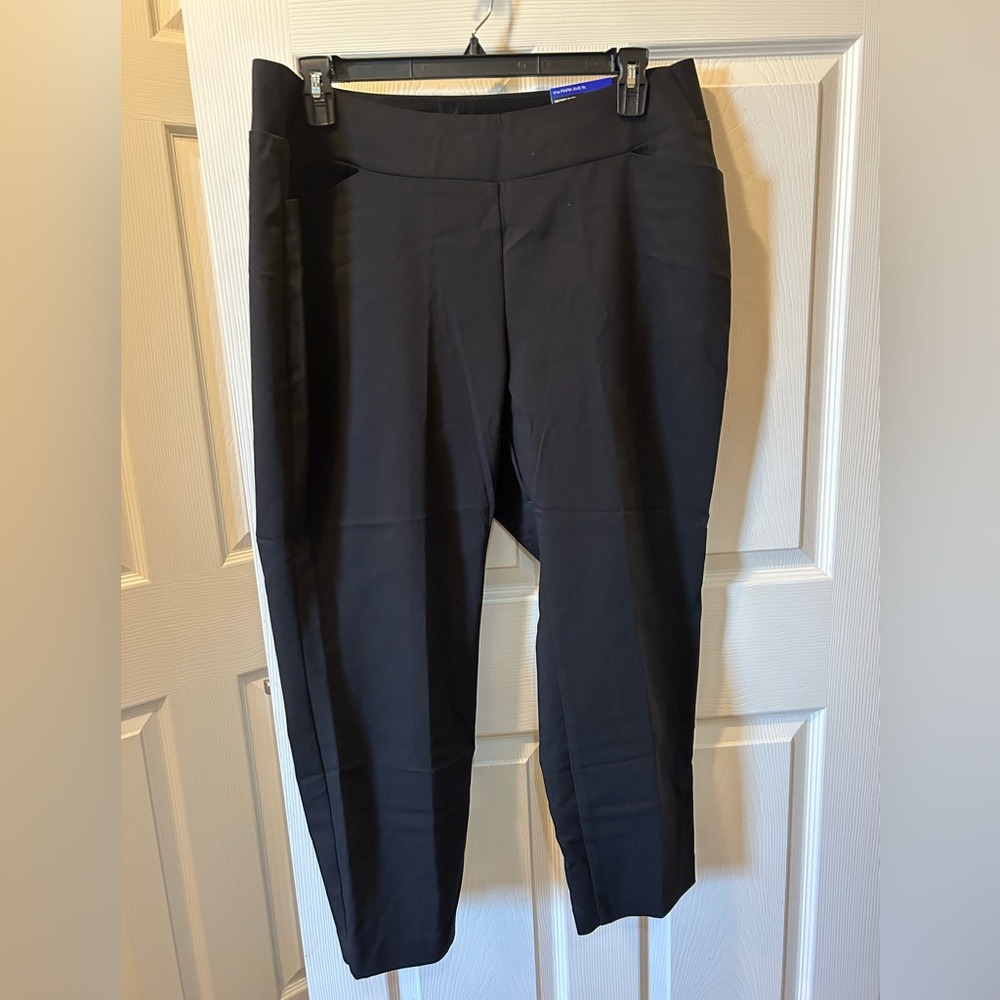 Investments II The Park Avenue Fit 18W Women's Black Ankle Pants NWT